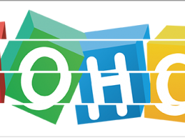 What to do if Zoho is down? Logo de Zoho entre interrogantes fragmentado