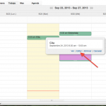 Zoho Calendar captura de pantalla del modo de editar un evento