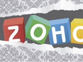 Logo de Zoho CRM en un dibujo de una pared de papel