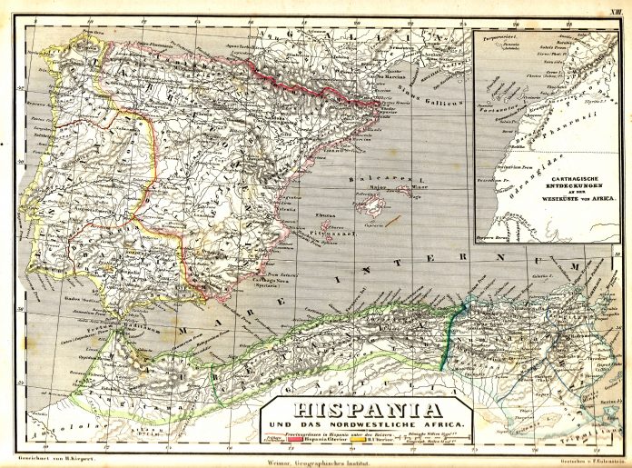 Mapa antiguo hispania