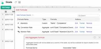 zoho reports captura de pantalla de la pestaña de editar formulas