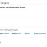zoho recruit captura de pantalla en ingles de "formatted / Branded Resume"