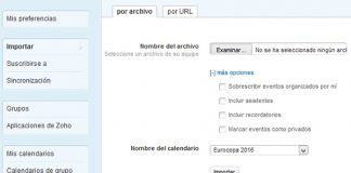 zoho mail captura de pantalla de la integración con zoho calendar