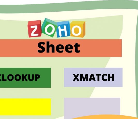 XLOOKUP, XMATCH y 6 nuevas funciones en ZOHO Sheet