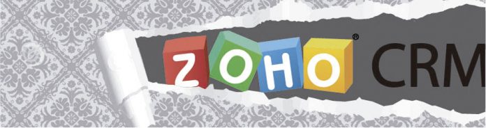 Logo de Zoho CRM en un dibujo de una pared de papel