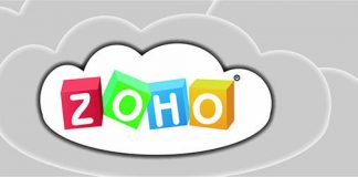 Logo de zoho en una nube dibujada