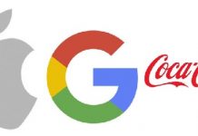 logos de apple google y cocacola sobre fondo blanco