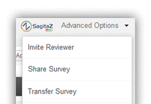 Zoho Survey captura de pantalla de la barra de opciones avanzadas