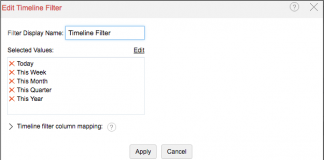 zoho reports captura de pantalla de la pestaña para editar el filtro