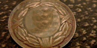 medalla de bronce sobre un cofre con el logo sagitaz
